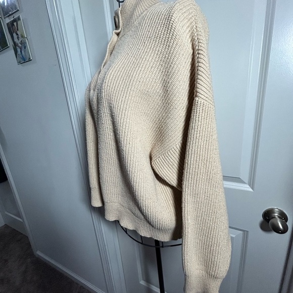 Mango Ecru Button Detail Turtleneck Sweater - Picture 4 of 9